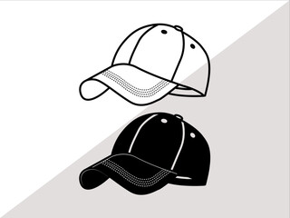 Baseball Cap SVG, Baseball Cap SVG Bundle, Baseball Cap Clipart, Baseball Outline, Baseball Cap, Png, Eps 