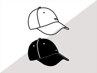 Baseball Cap SVG, Baseball Cap SVG Bundle, Baseball Cap Clipart, Baseball Outline, Baseball Cap, Png, Eps 