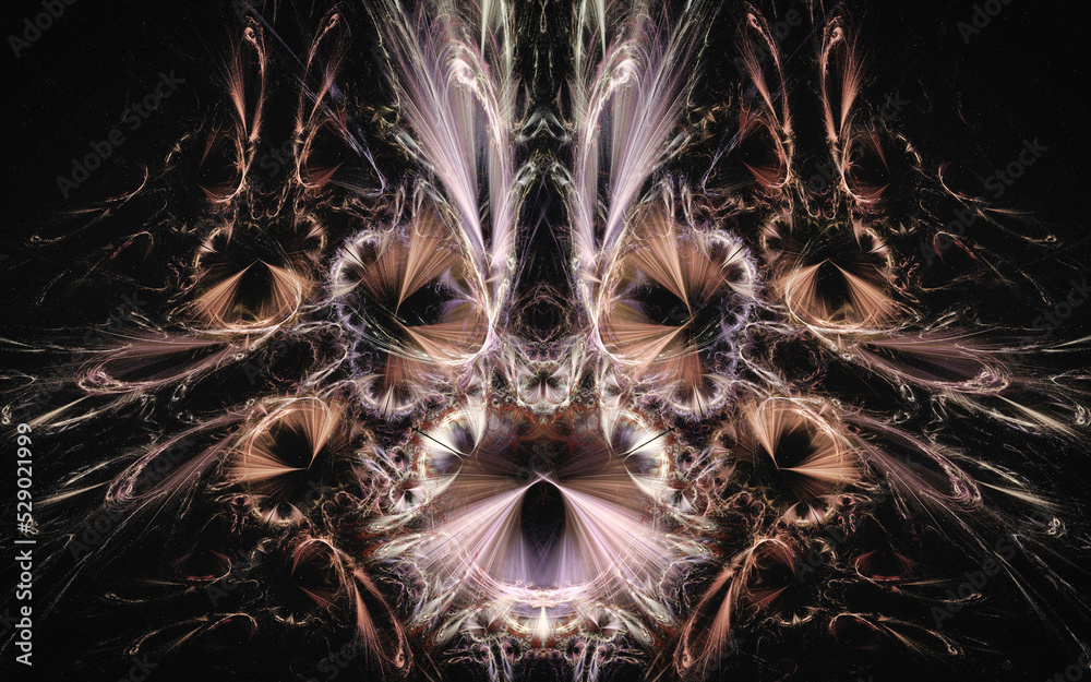 Aufkleber digital illustration abstract image generated fractal background image wallpaper pattern of various geometric shapes and lines of various colors for computer graphics or web design