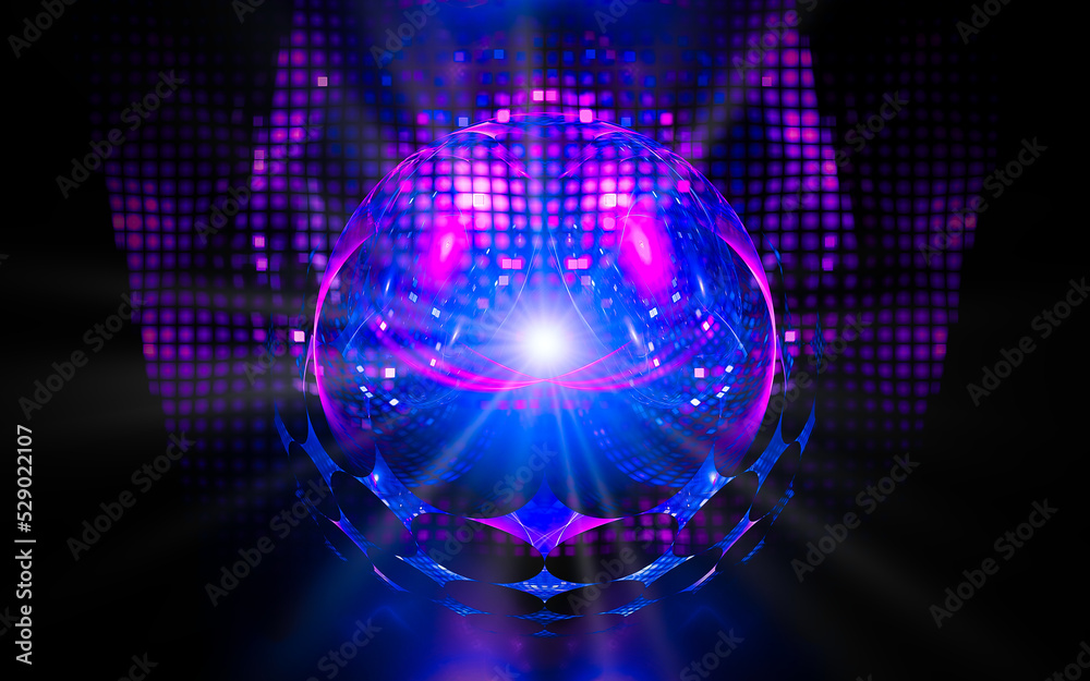 Aufkleber abstract illustration computer generated fantastic crystals of various shapes and shades on a black background for use in symbolism, signs for digital design and graphics