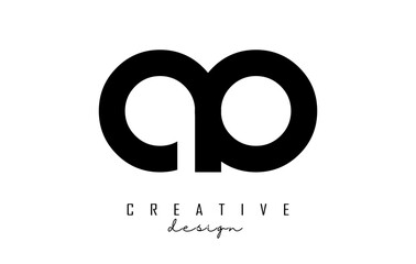 Small Letters ao a o logo with a minimalist design. Letters with elegant, simple and two letters design.