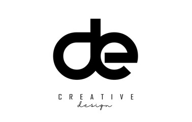 Small Letters DE D E logo with a minimalist design. Letters with elegant, simple and two letters design.