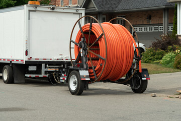 Plastic pipe for wiring a fiber -optic cable for the Internet