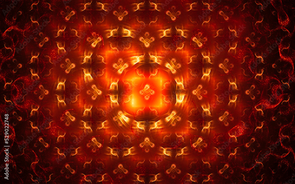 Aufkleber digital illustration abstract image generated fractal background image wallpaper pattern of various geometric shapes and lines of various colors for computer graphics or web design