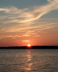 Sunset on lake