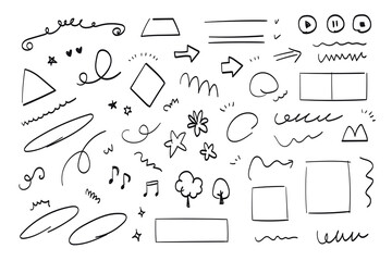 set of hand drawn doodles