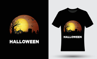 Happy Halloween modern trendy t-shirt design