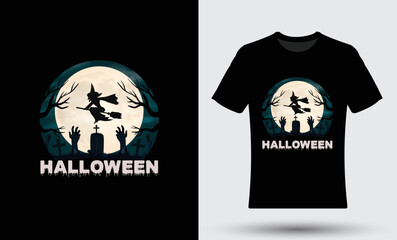 Happy Halloween modern trendy t-shirt design