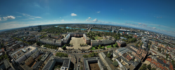 Luftbild Panorama Drohnenaufnahme Mannheim Stadt Rhein