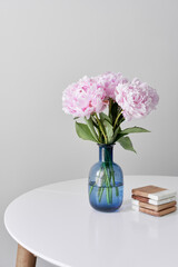 LOVELY PINK PEONIES ON THE TABLE