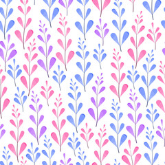 Elegant trendy seamless vector floral ditsy pattern design of exotic water color leaves. Trendy foliage repeating texture for printing and textile
