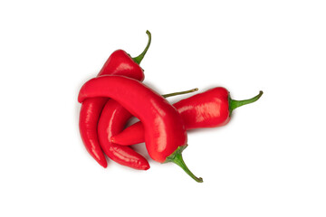 Red hot chili pepper isolated on a white background.