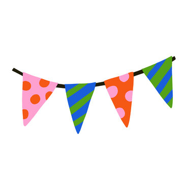 Decoration streamers birthday celebrations illustration