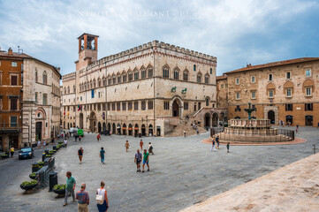 Fototapeta na wymiar Perugia. Art of the palaces and churches of the medieval historic center.