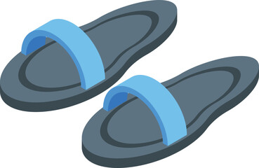 Summer slippers icon isometric vector. Summer trip. Family tourism