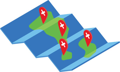 Travel map icon isometric vector. Vacation trip. New equipment