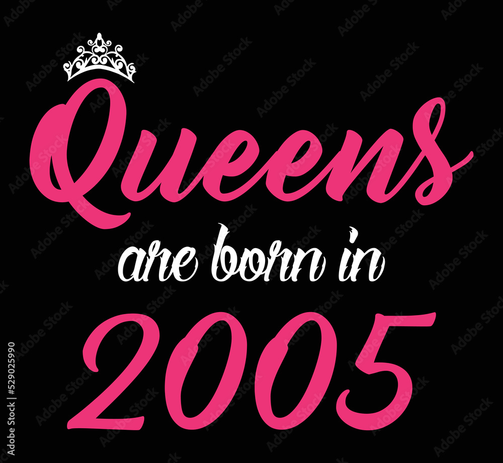 Wall mural Queens are born in 2005. Designing elements for t-shirts, print design  - Wall murals
