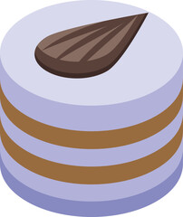 Milk cake icon isometric vector. Chocolate festival. Candy dark