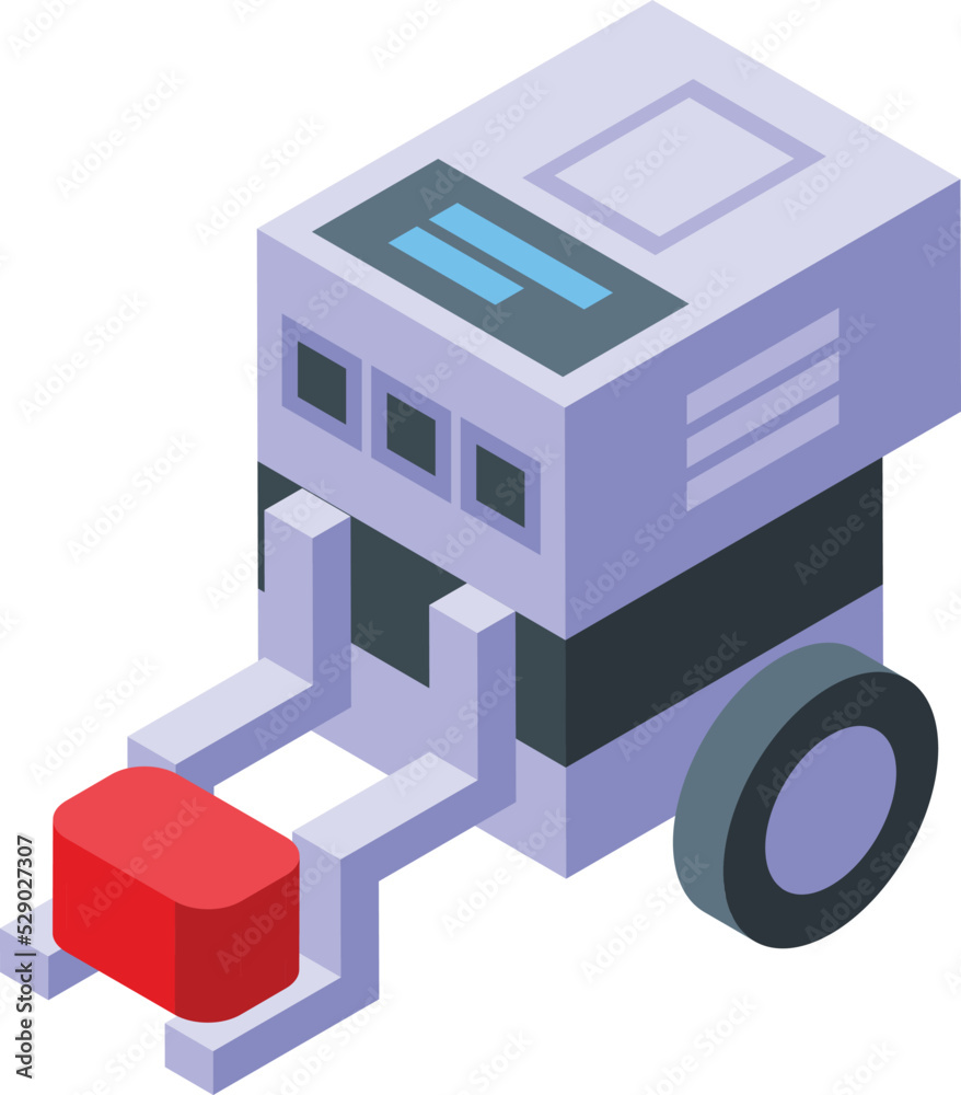 Poster robotics cart icon isometric vector. tech smart. ai robot