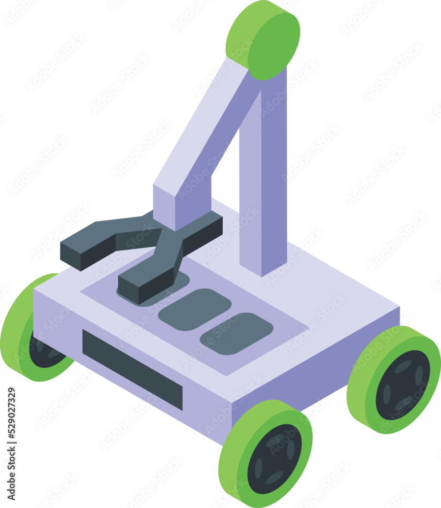 Poster robot pliers icon isometric vector. tech smart. virtual program