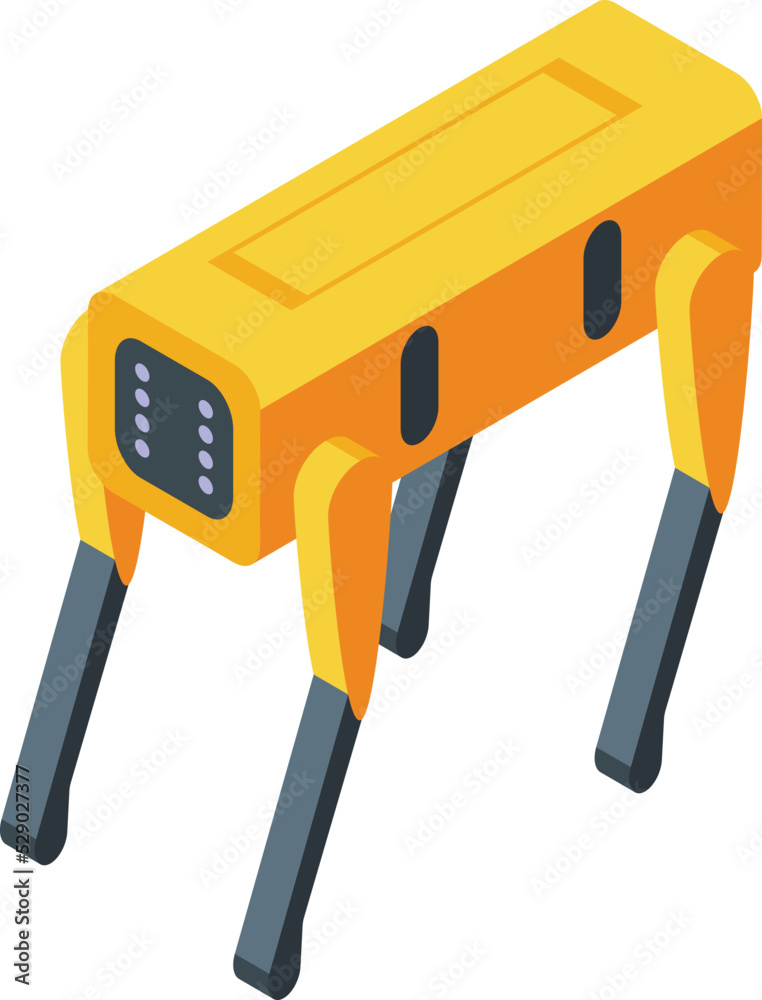 Poster robotics dog icon isometric vector. smart tech. help program