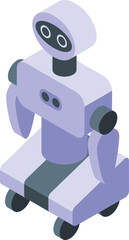 Obraz premium Robot wheel icon isometric vector. Smart tech. Future bot