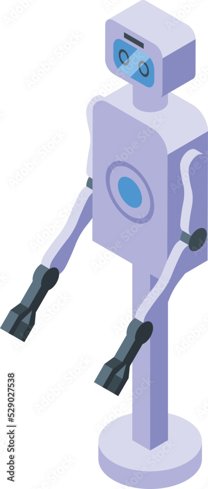 Poster virtual bot icon isometric vector. smart tech. help program