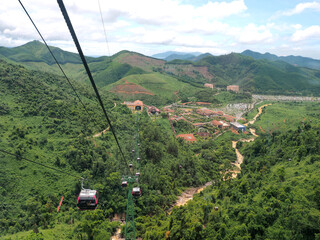 Da Nang landscape seen from cable car on Ba Na mountain, Da Nang