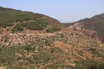 Fototapeta na wymiar High Atlas mountain landscape in Morocco