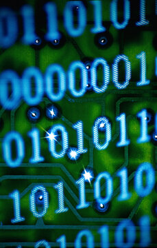 Close-up of binary code