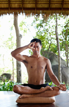 Man Practicing Pranayama, Koh Samui, Thailand.