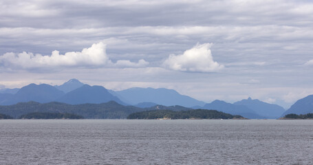 Howe Sound, Islands and Canadian Mountain Landscape Background. Taken near West Vancouver, British Columbia, Canada.