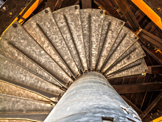 Spiral staircae of a lookout tower at lake Balaton
