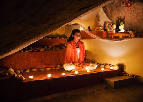 Meditation Cave Koh Samui, Thailand. Buddhist monks once lived and meditated at Arjun Cave.
