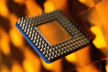 Close-up of a computer chip