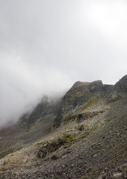 mountain peak in the clouds