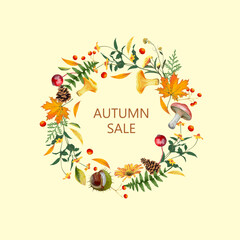 Fototapeta premium Vector illustration sale autumn