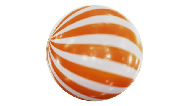 Realistic looping 3D animation of the beautiful spinning delicious striped orange flavor candy rendered in UHD with alpha matte