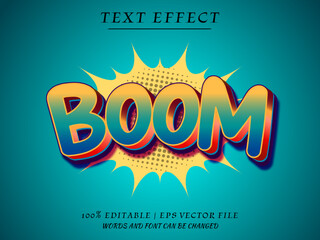 3D Boom Vector text effect With Pop art Background. Editable Text Mockup © Beta Keda