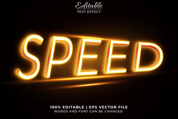 speed 3d editable text effect with orange and white colors