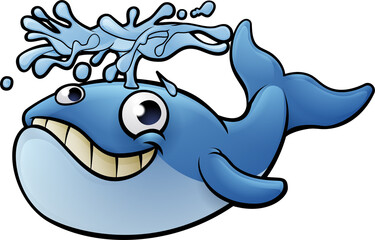 Cartoon Whale Character