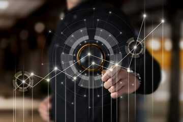 Concept of analyst diagnostics research financial profit growth.