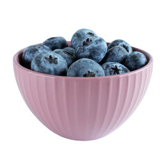 Blueberries in pink bowl in png 72 dpi