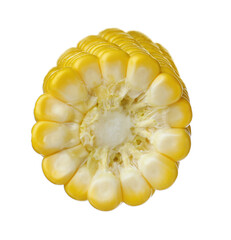 Piece of fresh corncob on white background