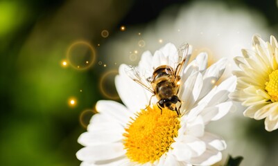 Honey Bee is Collecting Nectar from flower.
