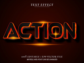 Action 3d editbale text effect. text mockup