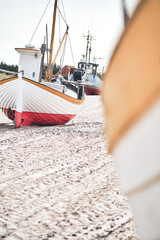 Boats at Slettestrand in Denmark. High quality photo