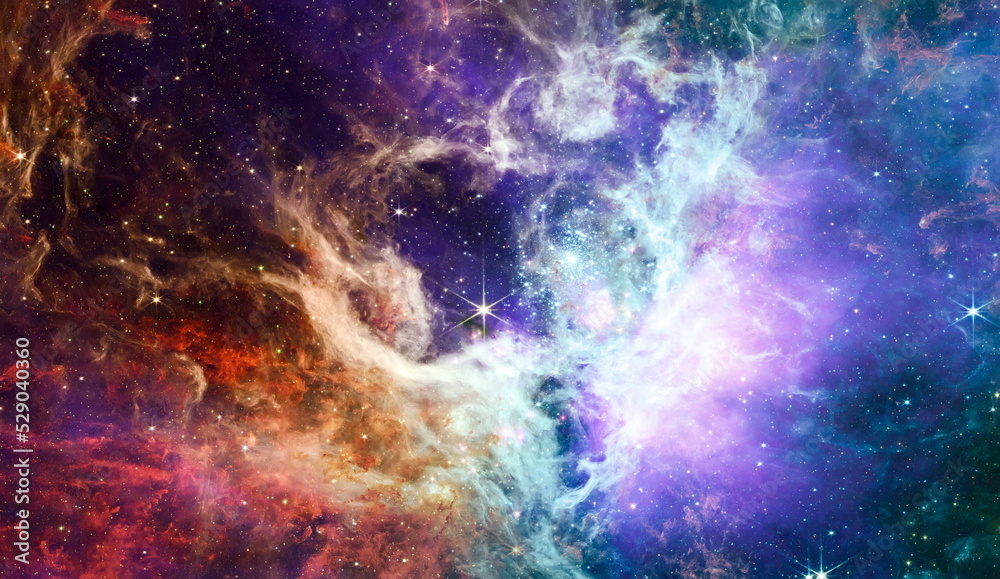 Wall mural cosmic tarantula abstraction space background for design. deep space with cosmic clouds stars and pl