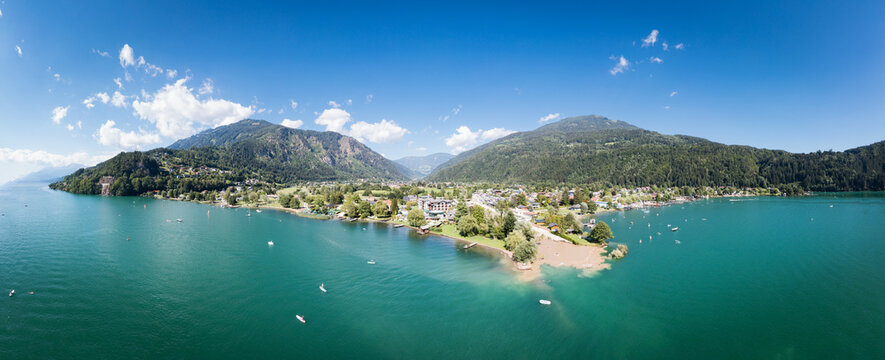 Lake Millst&auml;tter See and D&ouml;briach in Carinthia during summer.