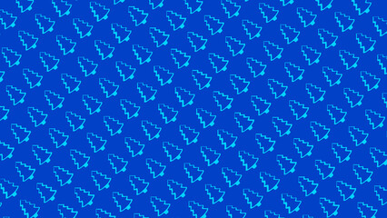 Simple Christmas Tree Seamless Patterns. Blue Tree Isolated on a Dark Blue Background. Icons of Happy New Year and Christmas Day. Winter Holidays Background